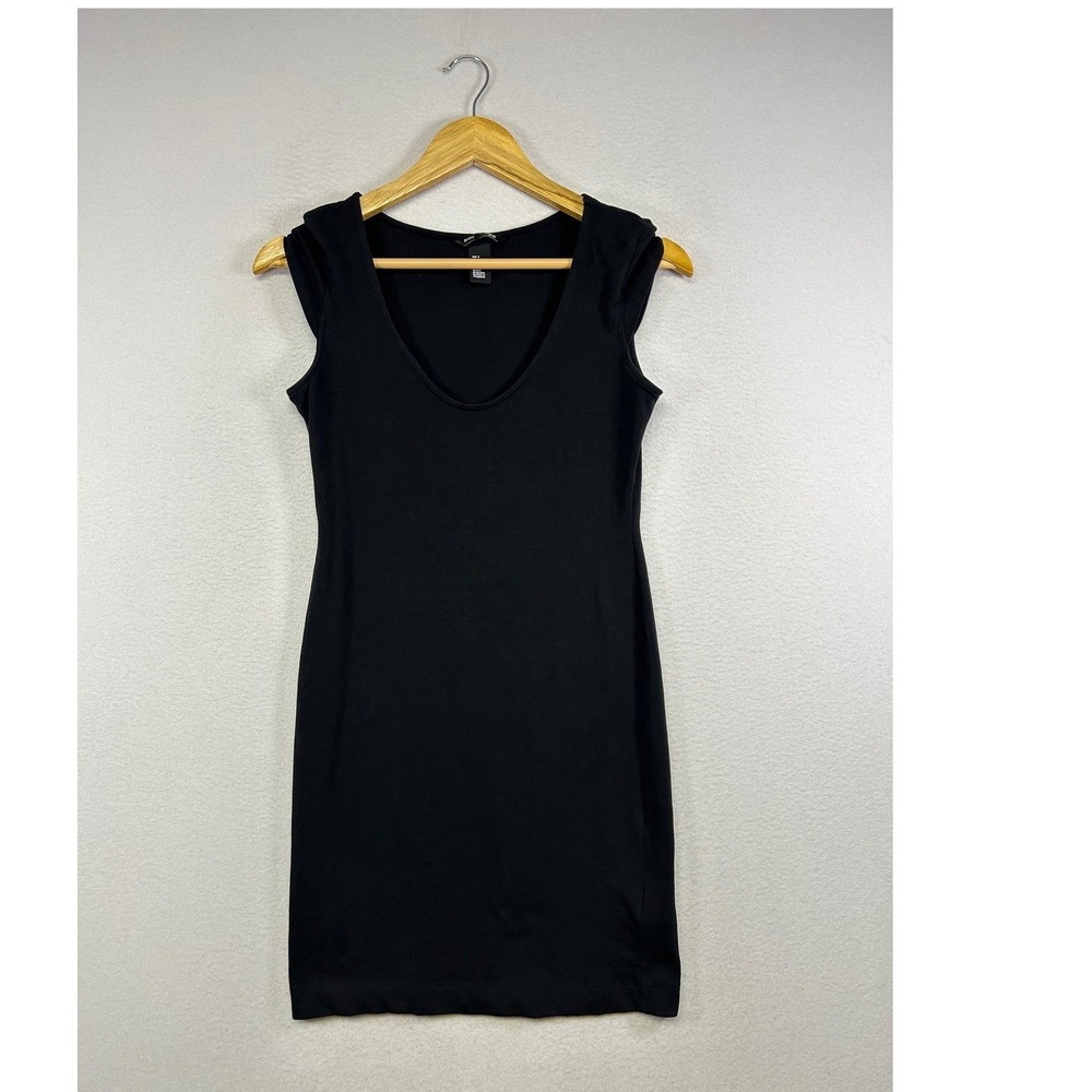 Minimalist H&M‎ Womens Size S Black Scoop Neck Sleeveless Cotton Mini Dress 5381